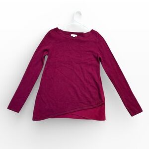 Garnet hill burgundy cashmere and silk sweater